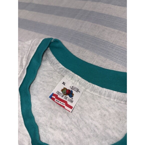 Vtg Fruit Of The Loom Tee Double Collar Flip Roll Sleeve XL USA Single Stitch - Picture 3 of 12